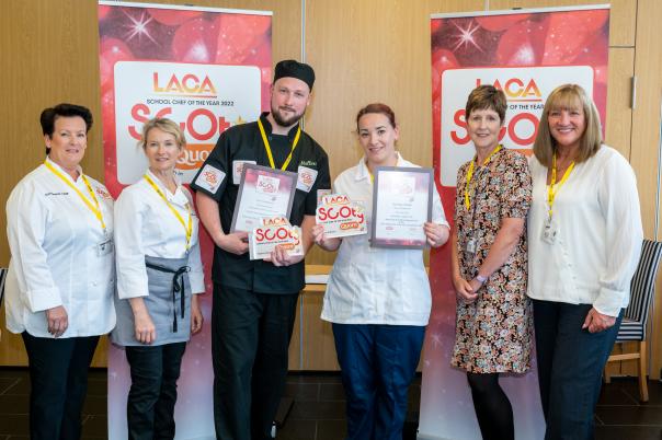 Tom and Victoria are pictured above with judge Sharon Armstrong and lead judge and Kate Snow from Quorn Foods UK